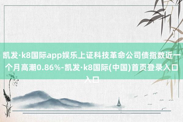 凯发·k8国际app娱乐上证科技革命公司债指数近一个月高潮0.86%-凯发·k8国际(中国)首页登录入口