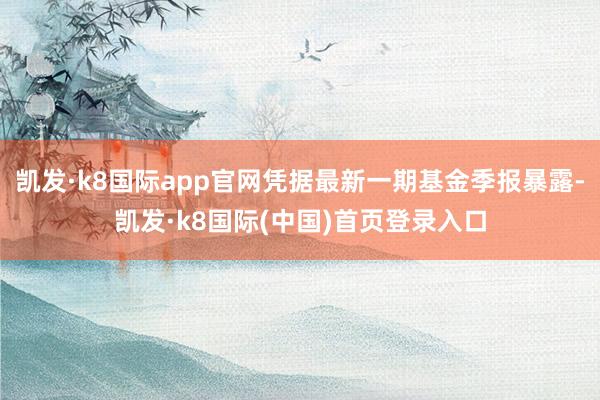 凯发·k8国际app官网凭据最新一期基金季报暴露-凯发·k8国际(中国)首页登录入口