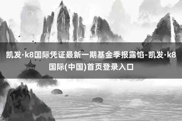 凯发·k8国际凭证最新一期基金季报露馅-凯发·k8国际(中国)首页登录入口