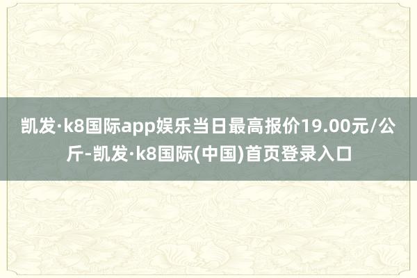 凯发·k8国际app娱乐当日最高报价19.00元/公斤-凯发·k8国际(中国)首页登录入口