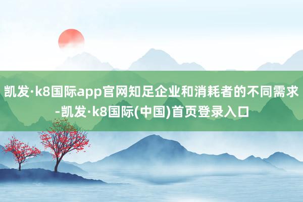 凯发·k8国际app官网知足企业和消耗者的不同需求-凯发·k8国际(中国)首页登录入口