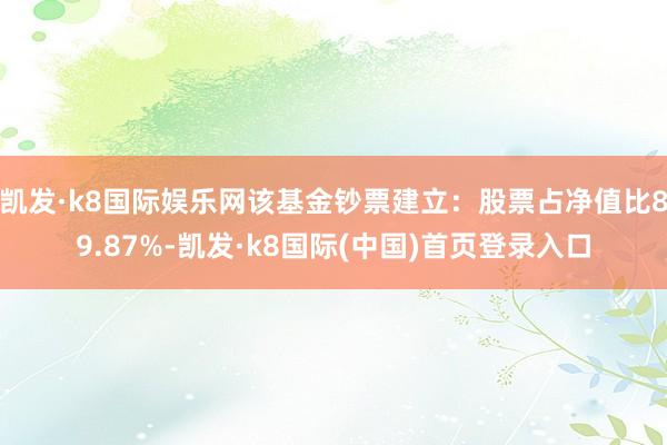 凯发·k8国际娱乐网该基金钞票建立：股票占净值比89.87%-凯发·k8国际(中国)首页登录入口